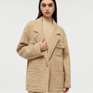 Wool Blend Tweed Women Jacket